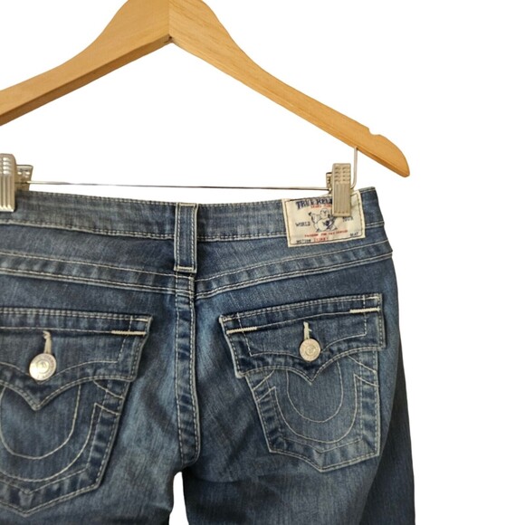 TRUE RELIGION Jeans Y2K SKINNY Flap Pocket Stretch LOW Rise Zip Fly 27 - Picture 4 of 6
